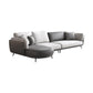 Nordic Faux Leather Living Room Stationary Pillow Top Arm Sofa Chaise Grey Left Clearhalo 'furn' 'furn_sectionals' 'Furniture' 'Living Room Furniture' 'Sectionals' 6026427