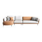 Nordic Faux Leather Living Room Stationary Pillow Top Arm Sofa Chaise Orange Left Clearhalo 'furn' 'furn_sectionals' 'Furniture' 'Living Room Furniture' 'Sectionals' 6026434