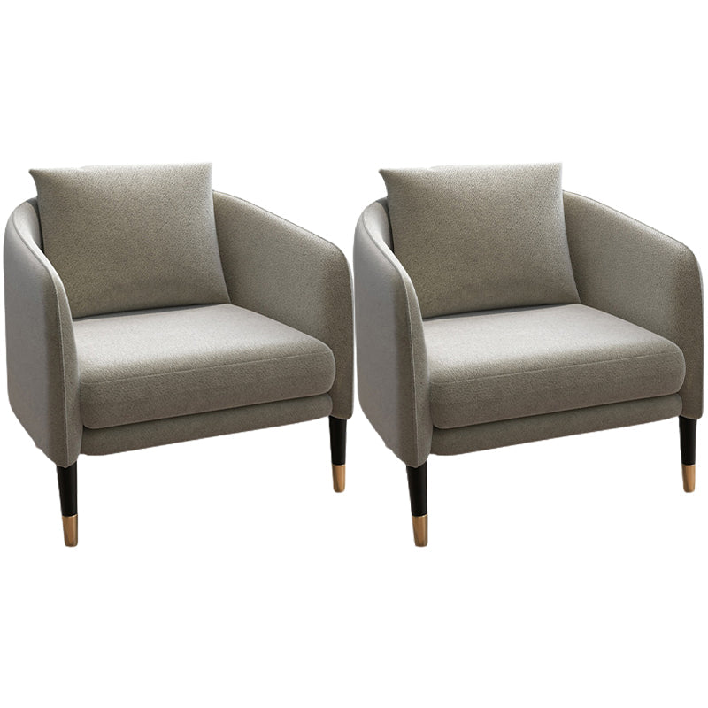 Linen 25.19" Wide Barrel Chair Arms Included Chair with Basic Four Leg