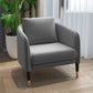 Linen 25.19" Wide Barrel Chair Arms Included Chair with Basic Four Leg