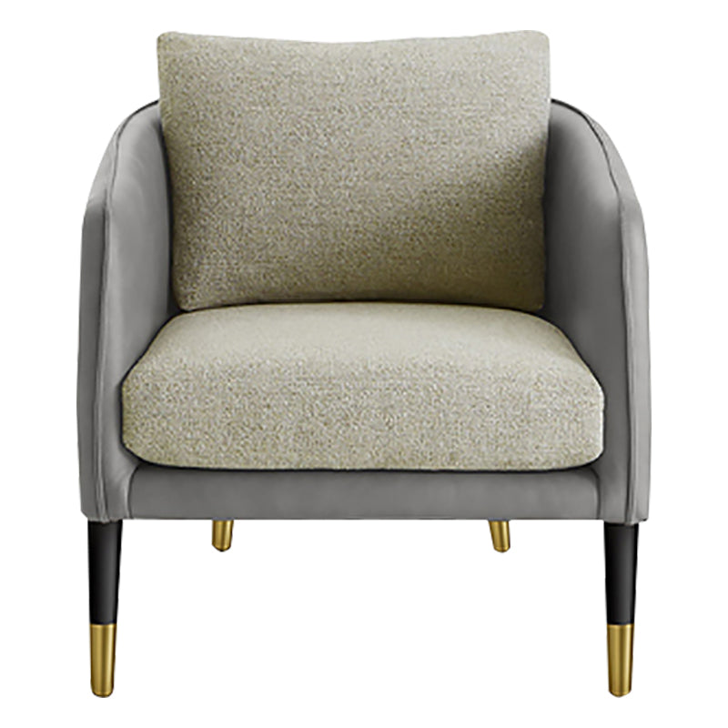 Linen 25.19" Wide Barrel Chair Arms Included Chair with Basic Four Leg