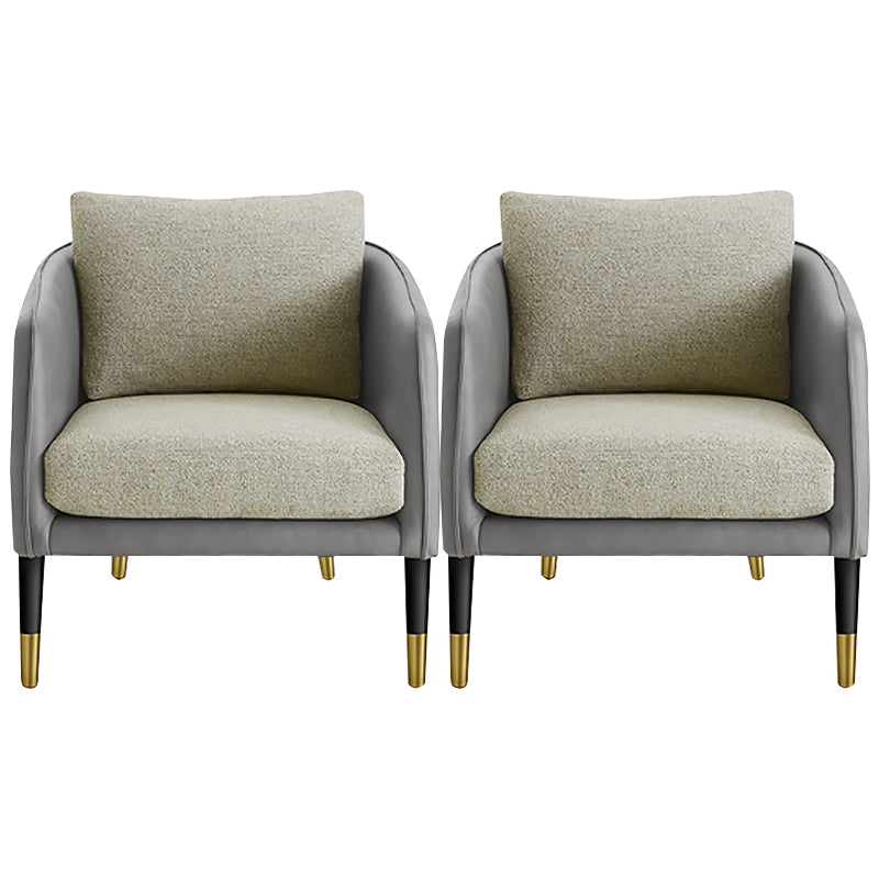 Linen 25.19" Wide Barrel Chair Arms Included Chair with Basic Four Leg