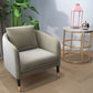 Linen 25.19" Wide Barrel Chair Arms Included Chair with Basic Four Leg