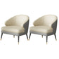 23.62" Wide Arm Chair Faux Leather Recessed Arms Accent Chair White-Gray 2 Piece Set Clearhalo 'Accent Chairs' 'accent_chairs' 'Chairs & Seating' 'furn' 'furn_accent_chairs' 'Furniture' 'Living Room Furniture' 6026497