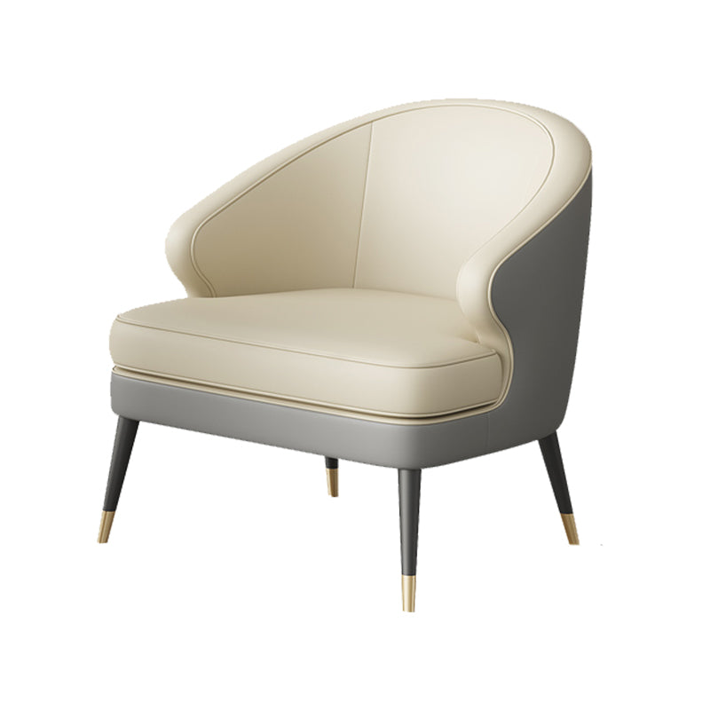 23.62" Wide Arm Chair Faux Leather Recessed Arms Accent Chair Clearhalo 'Accent Chairs' 'accent_chairs' 'Chairs & Seating' 'furn' 'furn_accent_chairs' 'Furniture' 'Living Room Furniture' 6026499