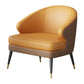 23.62" Wide Arm Chair Faux Leather Recessed Arms Accent Chair Coffee Orange 1 Piece Clearhalo 'Accent Chairs' 'accent_chairs' 'Chairs & Seating' 'furn' 'furn_accent_chairs' 'Furniture' 'Living Room Furniture' 6026502