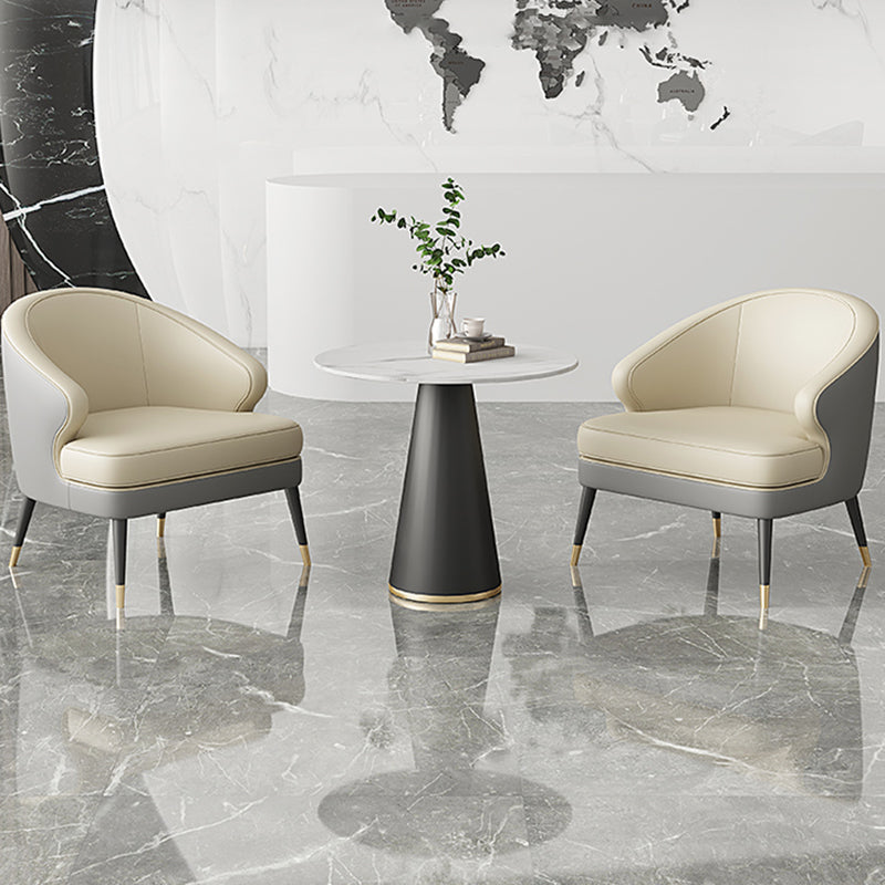 23.62" Wide Arm Chair Faux Leather Recessed Arms Accent Chair Clearhalo 'Accent Chairs' 'accent_chairs' 'Chairs & Seating' 'furn' 'furn_accent_chairs' 'Furniture' 'Living Room Furniture' 6026508