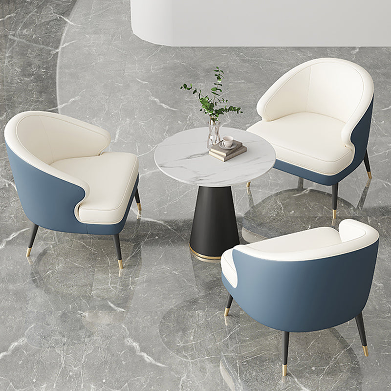 23.62" Wide Arm Chair Faux Leather Recessed Arms Accent Chair Clearhalo 'Accent Chairs' 'accent_chairs' 'Chairs & Seating' 'furn' 'furn_accent_chairs' 'Furniture' 'Living Room Furniture' 6026511