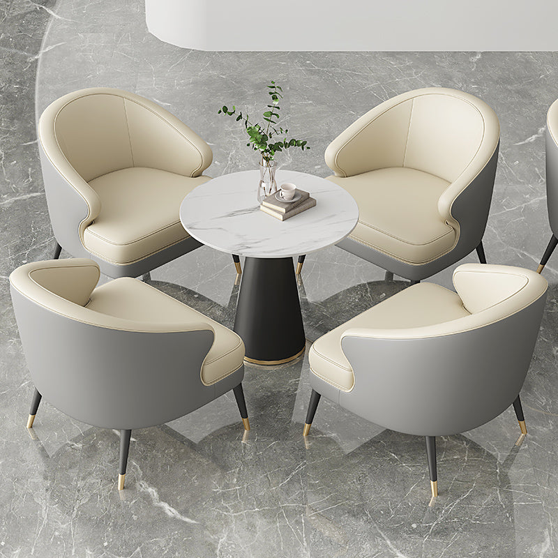 23.62" Wide Arm Chair Faux Leather Recessed Arms Accent Chair Clearhalo 'Accent Chairs' 'accent_chairs' 'Chairs & Seating' 'furn' 'furn_accent_chairs' 'Furniture' 'Living Room Furniture' 6026514