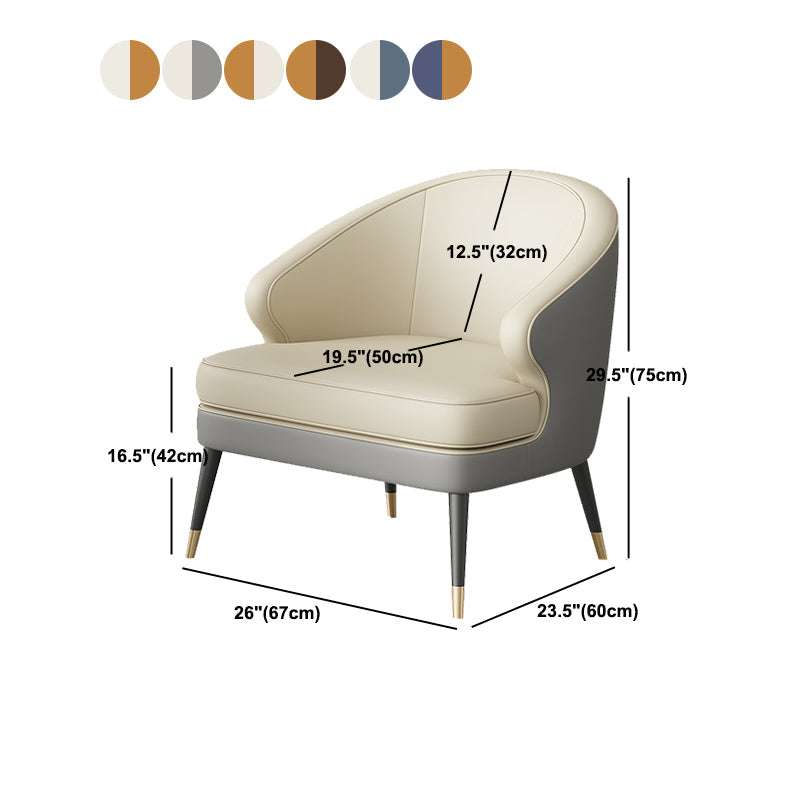 23.62" Wide Arm Chair Faux Leather Recessed Arms Accent Chair Clearhalo 'Accent Chairs' 'accent_chairs' 'Chairs & Seating' 'furn' 'furn_accent_chairs' 'Furniture' 'Living Room Furniture' 6026517