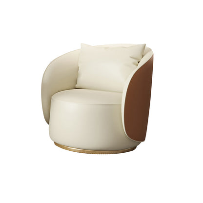 Faux Leather Arm Chair 30.70" High Recessed Arms Accent Chair