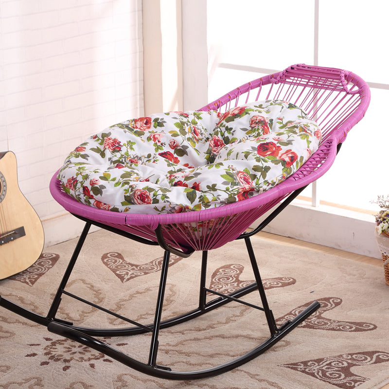 Chaise à bascule contemporaine chaise d'aile en osier arrière couleur solide chaise à bascule intérieure