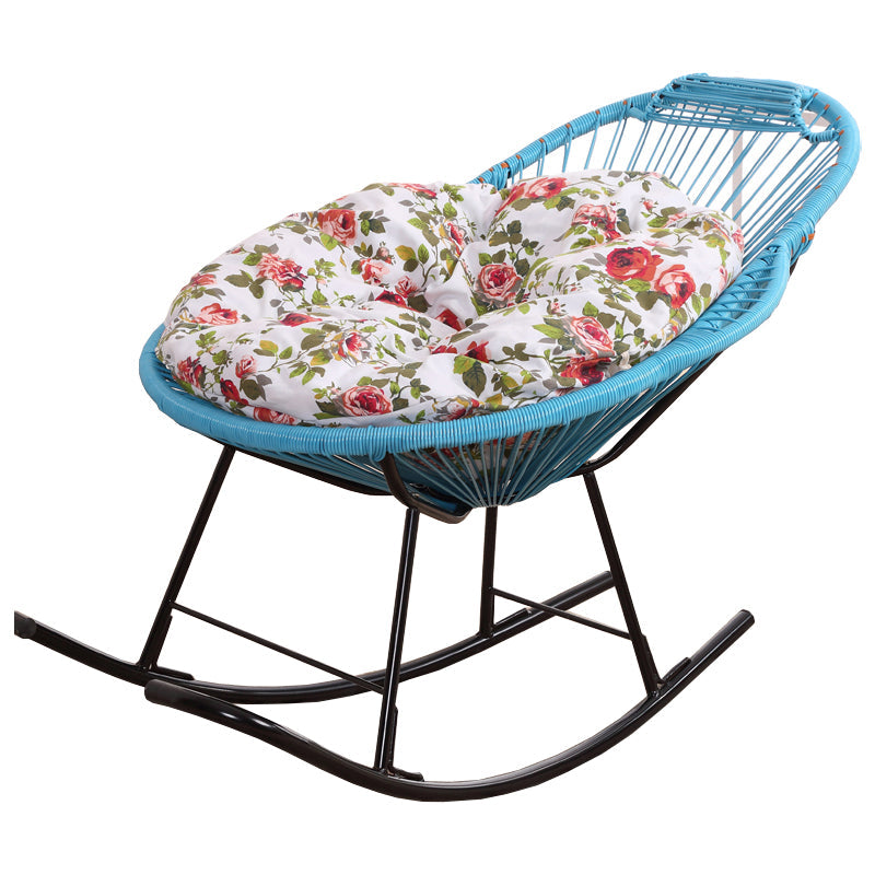 Chaise à bascule contemporaine chaise d'aile en osier arrière couleur solide chaise à bascule intérieure