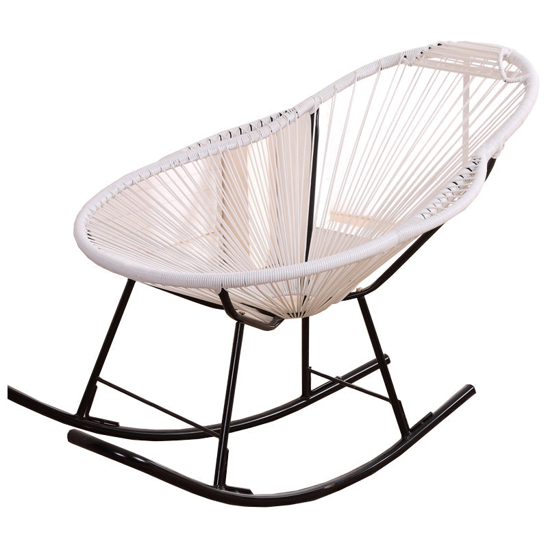 Chaise à bascule contemporaine chaise d'aile en osier arrière couleur solide chaise à bascule intérieure