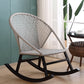 Rattan Rocker Chair Mitte des Jahrhunderts moderner Schaukelstuhl mit grauem Rahmen