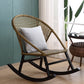 Rattan Rocker Chair Mitte des Jahrhunderts moderner Schaukelstuhl mit grauem Rahmen