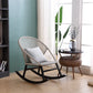 Rattan Rocker Chair Mitte des Jahrhunderts moderner Schaukelstuhl mit grauem Rahmen