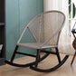 Rattan Rocker Chair Mitte des Jahrhunderts moderner Schaukelstuhl mit grauem Rahmen