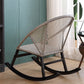 Rattan Rocker Chair Mitte des Jahrhunderts moderner Schaukelstuhl mit grauem Rahmen
