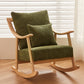 Suede and Solid Wood Rocking Chair with Padded Seat Rocker Chair Removable Cushions Green Rocking Chair Clearhalo 'Chairs & Seating' 'furn' 'furn_rocking_chairs' 'Furniture' 'Living Room Furniture' 'Rocking Chairs' 'rocking_chairs' 6026680