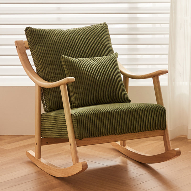 Suede and Solid Wood Rocking Chair with Padded Seat Rocker Chair Removable Cushions Green Rocking Chair Clearhalo 'Chairs & Seating' 'furn' 'furn_rocking_chairs' 'Furniture' 'Living Room Furniture' 'Rocking Chairs' 'rocking_chairs' 6026680