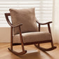 Suede and Solid Wood Rocking Chair with Padded Seat Rocker Chair Removable Cushions Light Coffee Rocking Chair Clearhalo 'Chairs & Seating' 'furn' 'furn_rocking_chairs' 'Furniture' 'Living Room Furniture' 'Rocking Chairs' 'rocking_chairs' 6026684