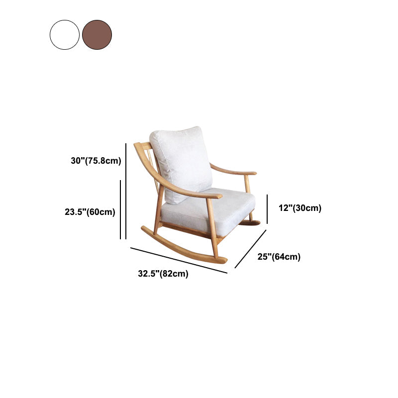 Suede and Solid Wood Rocking Chair with Padded Seat Rocker Chair Removable Cushions Clearhalo 'Chairs & Seating' 'furn' 'furn_rocking_chairs' 'Furniture' 'Living Room Furniture' 'Rocking Chairs' 'rocking_chairs' 6026698