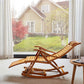 Chaise à bascule moderne Bamboo Rocker avec coussins amovibles