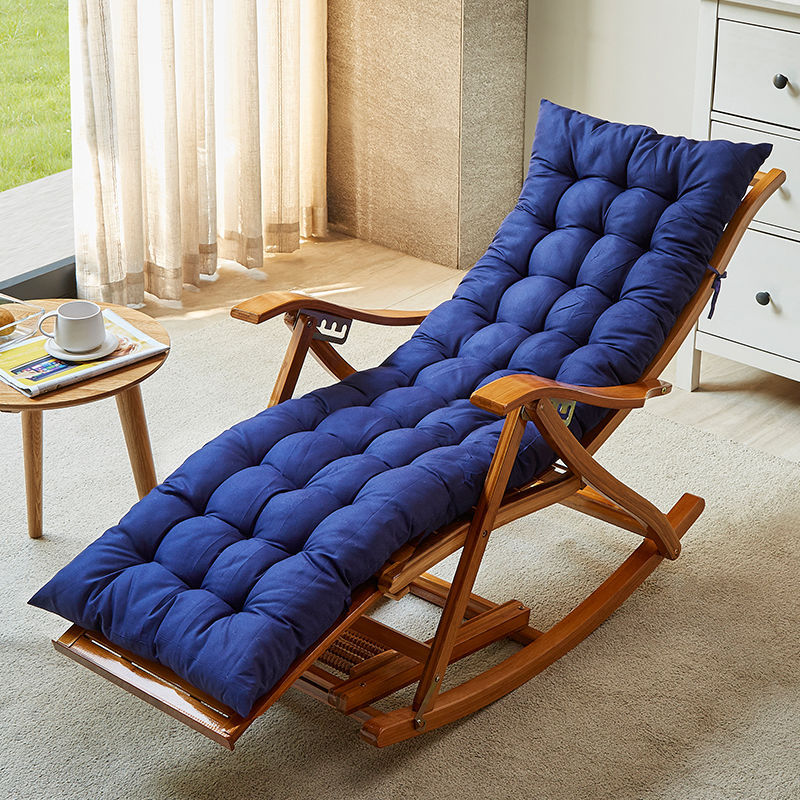 Chaise à bascule moderne Bamboo Rocker avec coussins amovibles