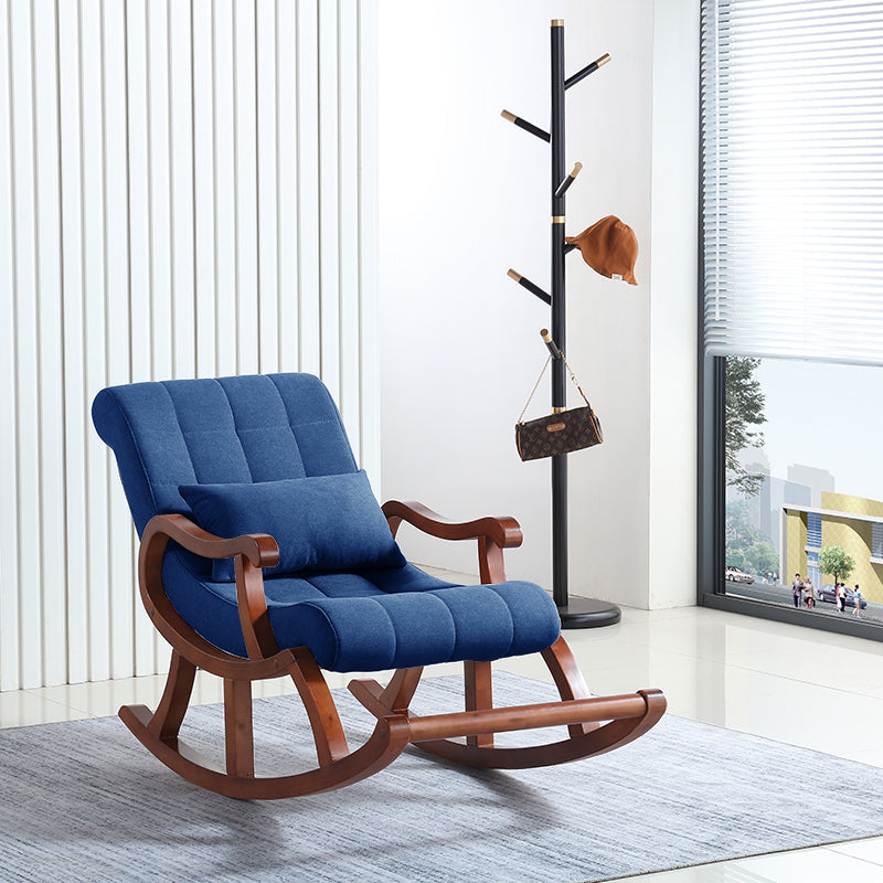 Chaise à bascule moderne du milieu du siècle en daim allongé-chaise accentuale allongée avec coussin de siège
