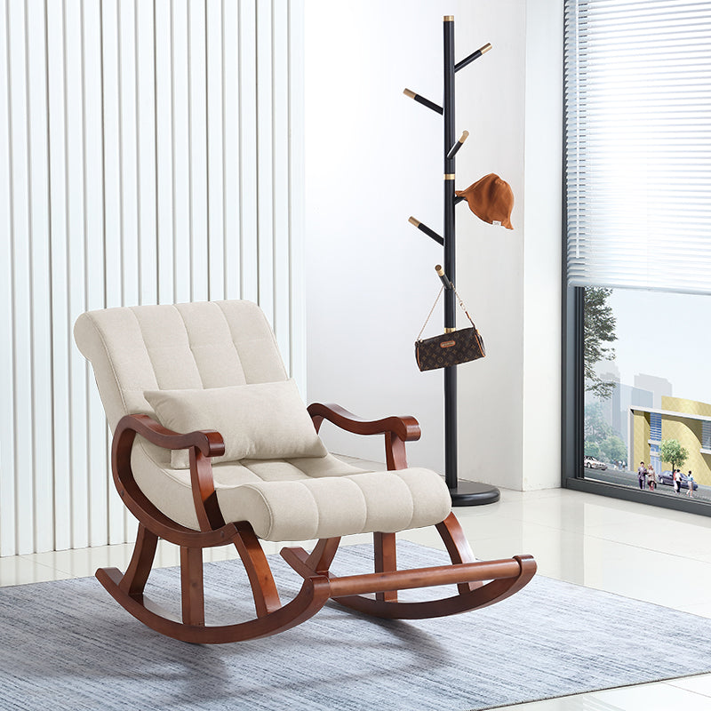 Chaise à bascule moderne du milieu du siècle en daim allongé-chaise accentuale allongée avec coussin de siège