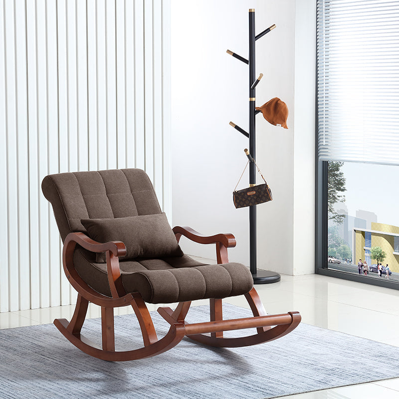 Chaise à bascule moderne du milieu du siècle en daim allongé-chaise accentuale allongée avec coussin de siège