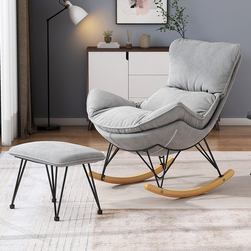 Chaise à bascule en bois massif chaise de culbuteur contemporaine avec siège rembourré