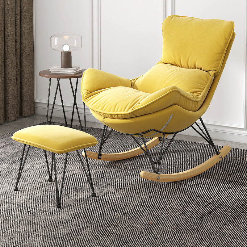 Chaise à bascule en bois massif chaise de culbuteur contemporaine avec siège rembourré