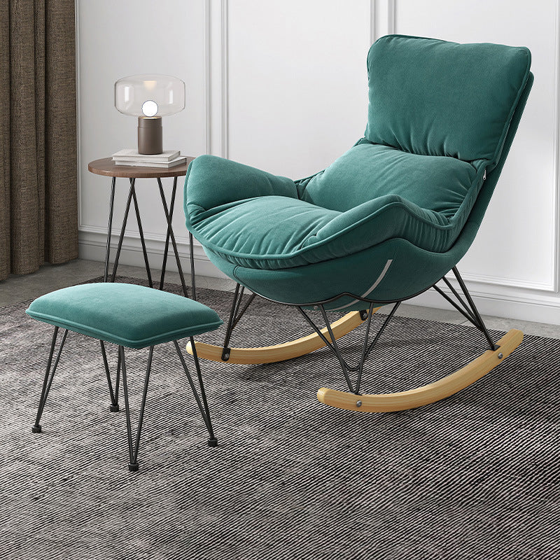 Chaise à bascule en bois massif chaise de culbuteur contemporaine avec siège rembourré