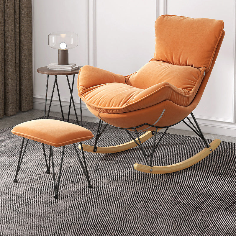 Chaise à bascule en bois massif chaise de culbuteur contemporaine avec siège rembourré