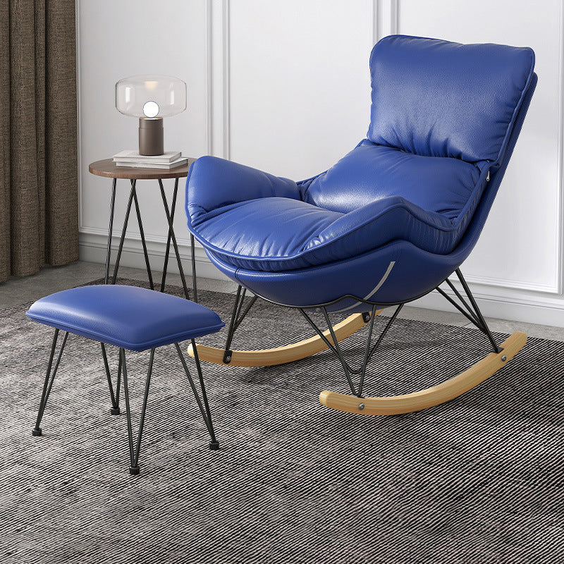 Chaise à bascule en bois massif chaise de culbuteur contemporaine avec siège rembourré