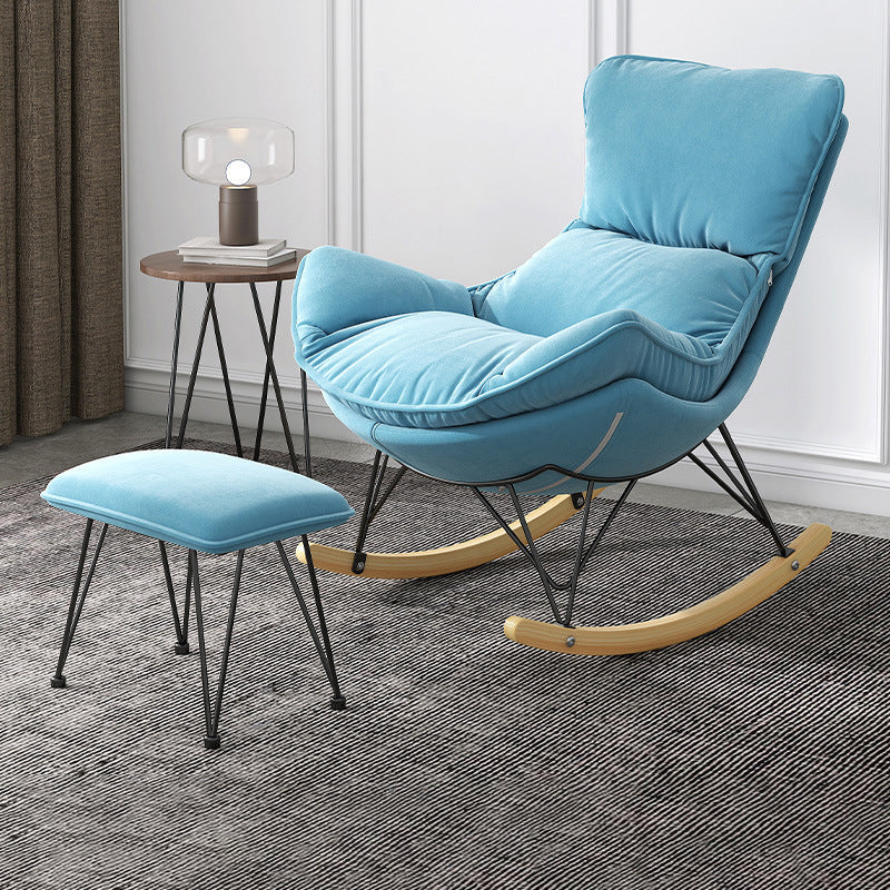 Chaise à bascule en bois massif chaise de culbuteur contemporaine avec siège rembourré