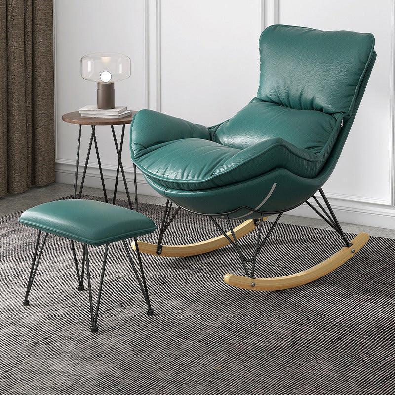 Chaise à bascule en bois massif chaise de culbuteur contemporaine avec siège rembourré