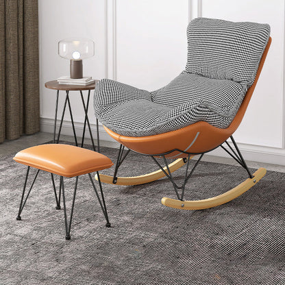 Chaise à bascule en bois massif chaise de culbuteur contemporaine avec siège rembourré