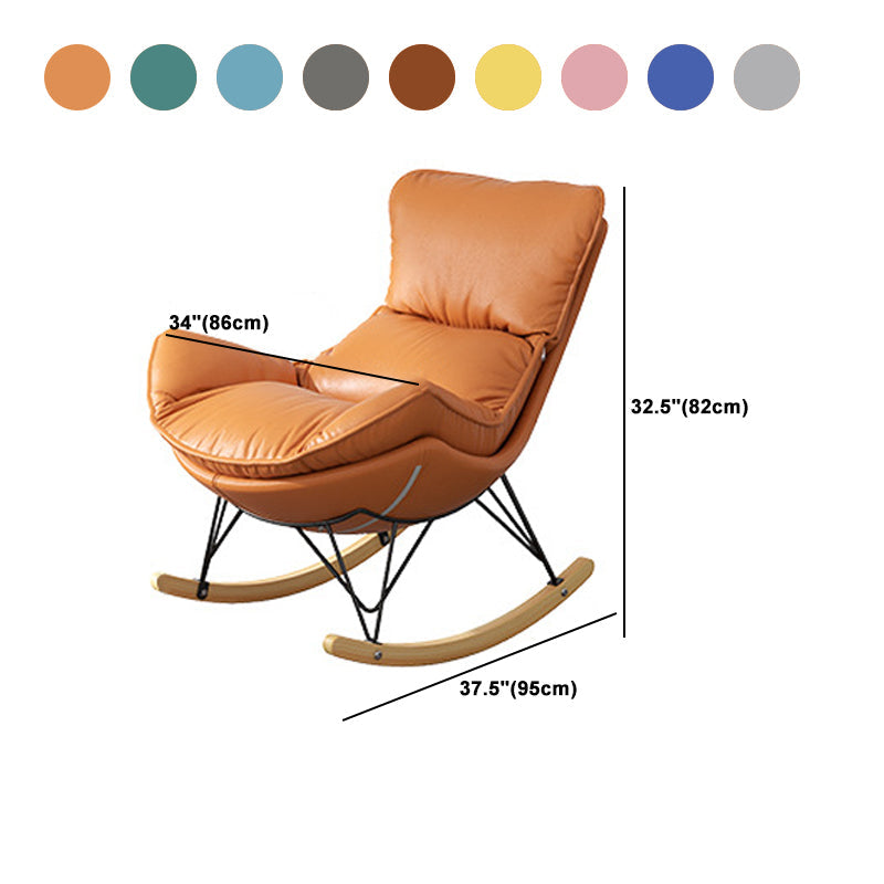 Chaise à bascule en bois massif chaise de culbuteur contemporaine avec siège rembourré