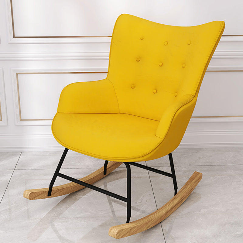 Ergonomic Contemporary Rocking Accent Chair with Seat Cushion Rocker Chair Wingback Yellow Rocking Chair Clearhalo 'Chairs & Seating' 'furn' 'furn_rocking_chairs' 'Furniture' 'Living Room Furniture' 'Rocking Chairs' 'rocking_chairs' 6026854