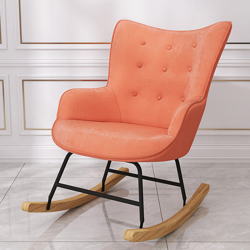 Ergonomic Contemporary Rocking Accent Chair with Seat Cushion Rocker Chair Wingback Pink Rocking Chair Clearhalo 'Chairs & Seating' 'furn' 'furn_rocking_chairs' 'Furniture' 'Living Room Furniture' 'Rocking Chairs' 'rocking_chairs' 6026855