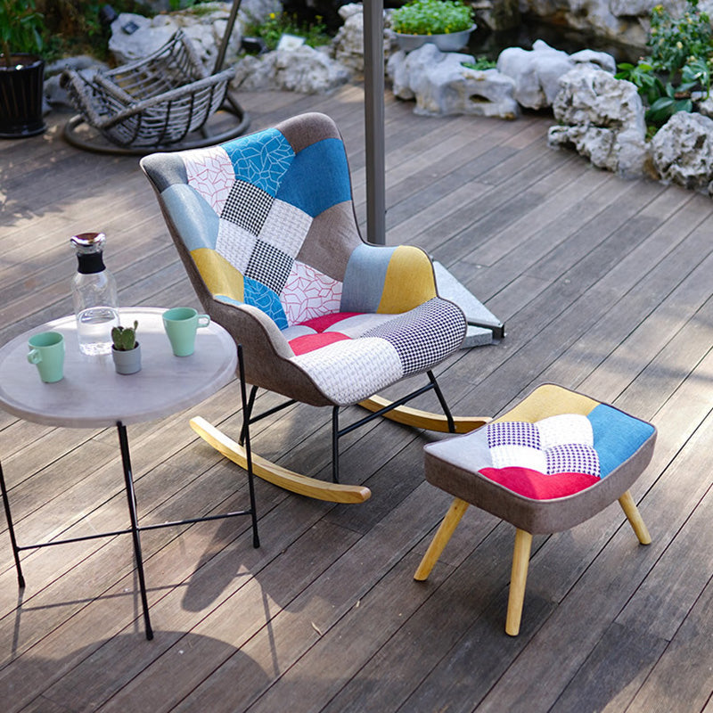 Ergonomic Contemporary Rocking Accent Chair with Seat Cushion Rocker Chair Wingback Clearhalo 'Chairs & Seating' 'furn' 'furn_rocking_chairs' 'Furniture' 'Living Room Furniture' 'Rocking Chairs' 'rocking_chairs' 6026866