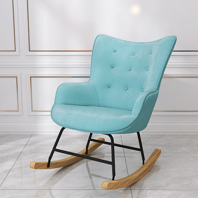 Ergonomic Contemporary Rocking Accent Chair with Seat Cushion Rocker Chair Wingback Ocean Blue Rocking Chair Clearhalo 'Chairs & Seating' 'furn' 'furn_rocking_chairs' 'Furniture' 'Living Room Furniture' 'Rocking Chairs' 'rocking_chairs' 6026868