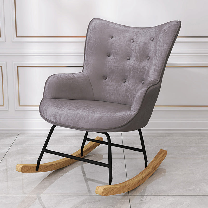 Ergonomic Contemporary Rocking Accent Chair with Seat Cushion Rocker Chair Wingback Grey Rocking Chair Clearhalo 'Chairs & Seating' 'furn' 'furn_rocking_chairs' 'Furniture' 'Living Room Furniture' 'Rocking Chairs' 'rocking_chairs' 6026869