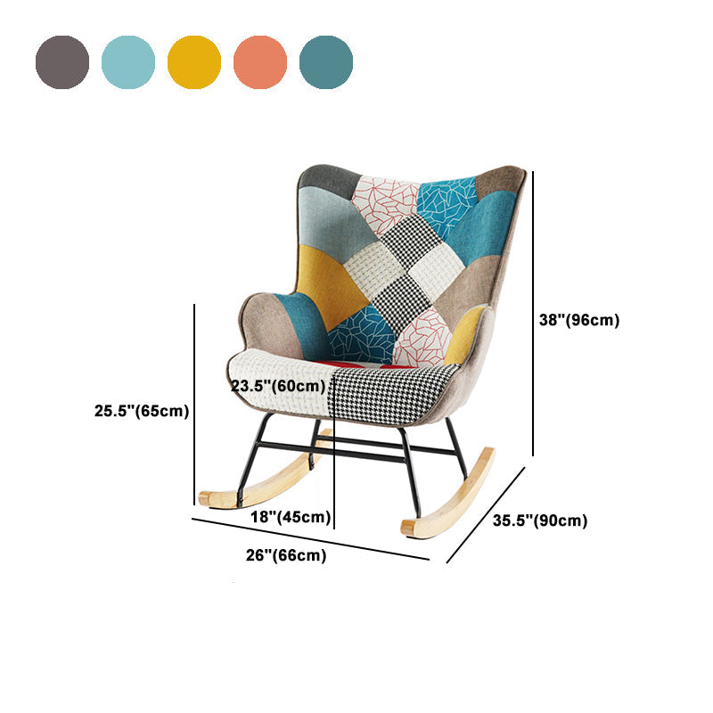Ergonomic Contemporary Rocking Accent Chair with Seat Cushion Rocker Chair Wingback Clearhalo 'Chairs & Seating' 'furn' 'furn_rocking_chairs' 'Furniture' 'Living Room Furniture' 'Rocking Chairs' 'rocking_chairs' 6026870