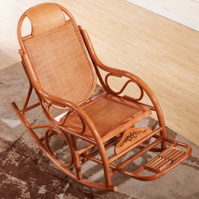 Spindle Antique Rocking Chair Wicker Rocker Chair 24" x 44.5" x 37.8" for Living Room Clearhalo 'Chairs & Seating' 'furn' 'furn_rocking_chairs' 'Furniture' 'Living Room Furniture' 'Rocking Chairs' 'rocking_chairs' 6026873