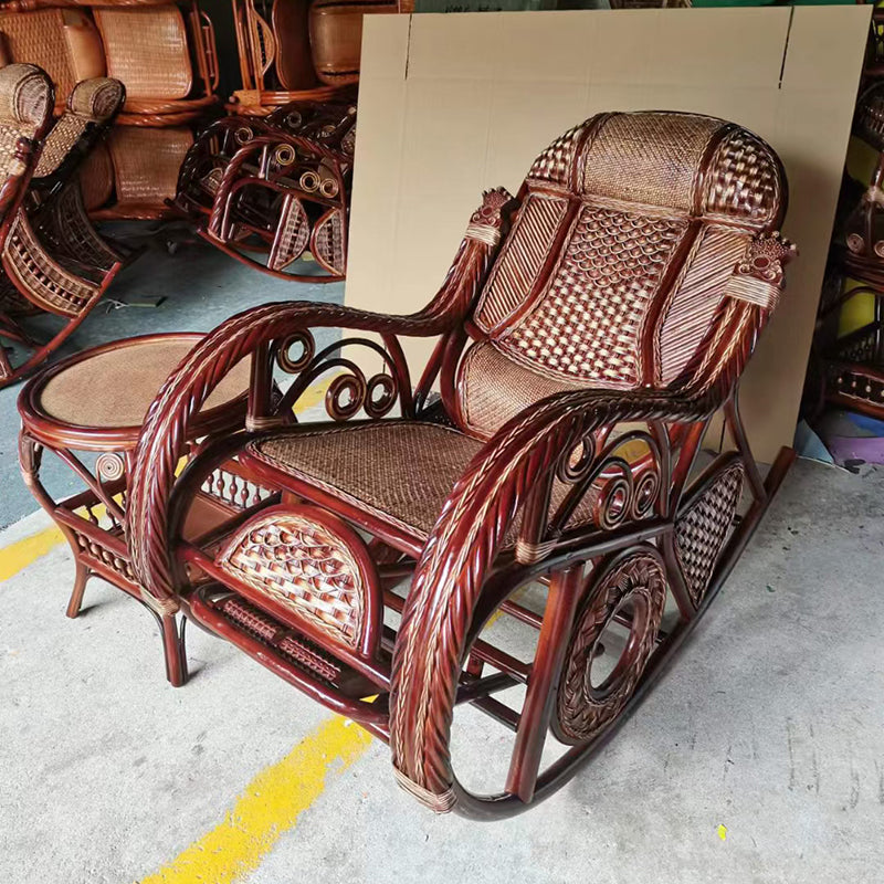 Spindle Antique Rocking Chair Wicker Rocker Chair 24" x 44.5" x 37.8" for Living Room Clearhalo 'Chairs & Seating' 'furn' 'furn_rocking_chairs' 'Furniture' 'Living Room Furniture' 'Rocking Chairs' 'rocking_chairs' 6026875