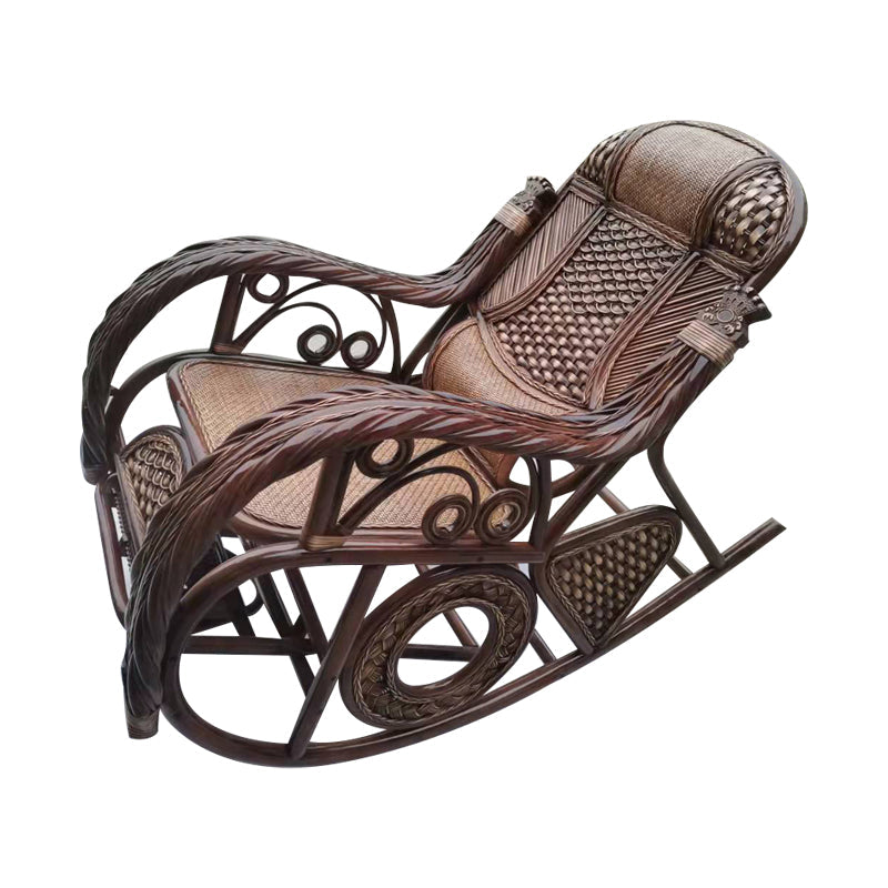 Spindle Antique Rocking Chair Wicker Rocker Chair 24" x 44.5" x 37.8" for Living Room Clearhalo 'Chairs & Seating' 'furn' 'furn_rocking_chairs' 'Furniture' 'Living Room Furniture' 'Rocking Chairs' 'rocking_chairs' 6026879